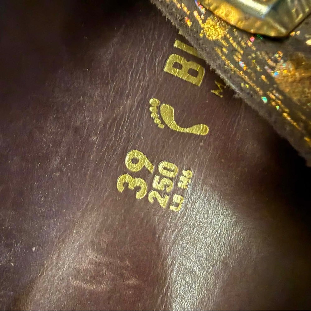Birkenstock Metallic Iridescent Brown Double Buckle Sandals - Picture 7 of 9